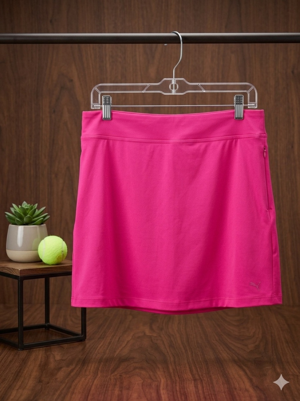 PUMA Pink Solid Knit Golf Skort Tennis Athletic Skirt Women's Large